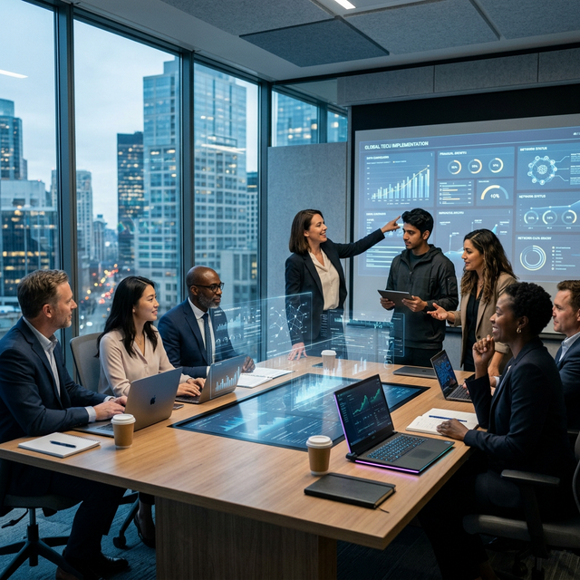 Equipo de IT colaborando en soluciones de éxito